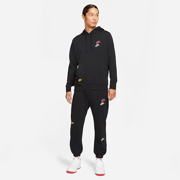 Bộ Thể Thao Nam Nike Sportswear Essentials Hooodie 3 Logo DD4667-010/ DD4677-010 Màu Đen Size XL (Form Á)
