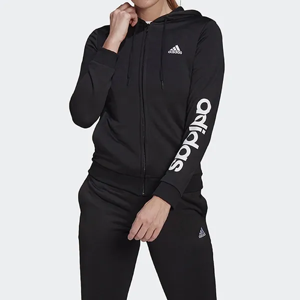 Bộ Thể Thao Nữ Adidas Essentials Logo French Terry Track Suit GM5575 Màu Đen Size S