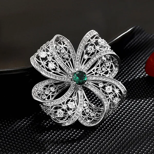 Cài Áo Nữ Meri Aristocratic Flower BR820 Màu Bạc - Phụ kiện - Vua Hàng Hiệu