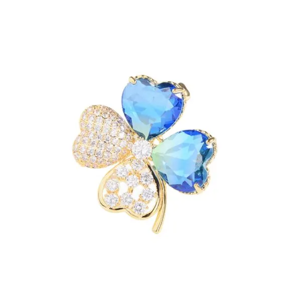 Cài Áo Nữ Meri Fortune Clover BR842 Màu Vàng - Xanh