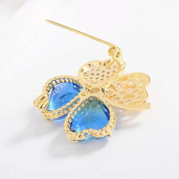 Cài Áo Nữ Meri Fortune Clover BR842 Màu Vàng - Xanh