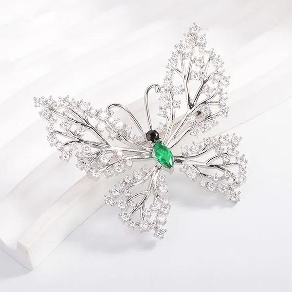 Cài Áo Nữ Meri Glowing Butterfly BR839 Màu Bạc Phối Xanh - Phụ kiện - Vua Hàng Hiệu