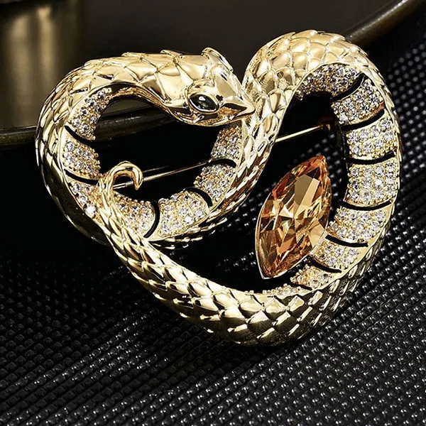 Cài Áo Nữ Meri Golden Serpent BR823 Màu Vàng