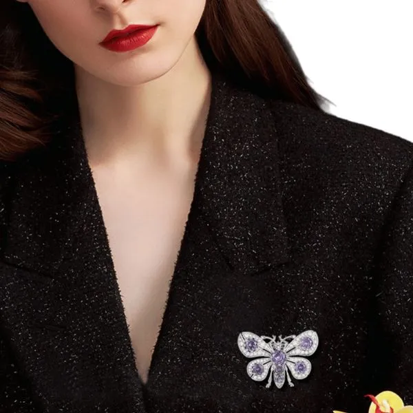 Cài Áo Nữ Meri Mystical Firefly BR817-T Màu Bạc Tím
