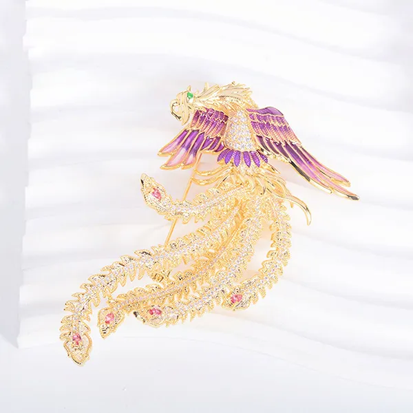 Cài Áo Nữ Meri Radiant Phoenix BR834 Màu Vàng Tím
