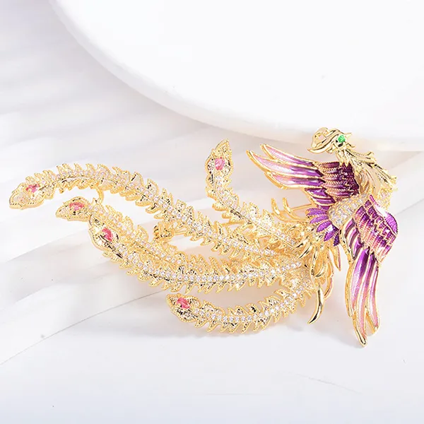 Cài Áo Nữ Meri Radiant Phoenix BR834 Màu Vàng Tím