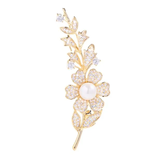 Cài Áo Nữ Meri Refined Flower BR848 Màu Vàng Gold