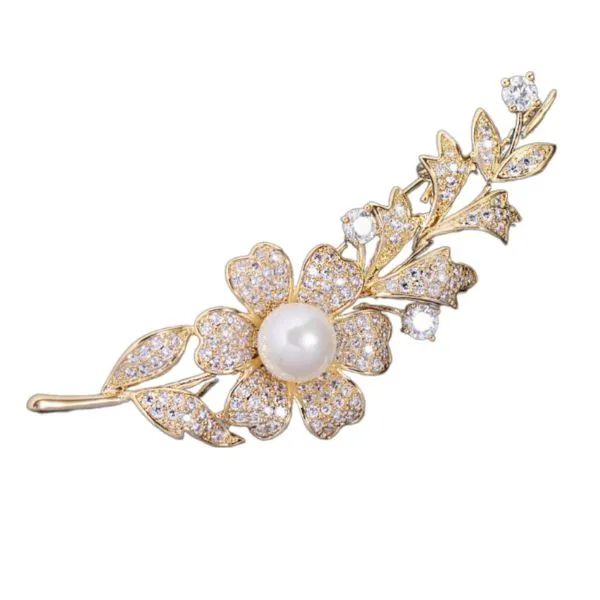Cài Áo Nữ Meri Refined Flower BR848 Màu Vàng Gold