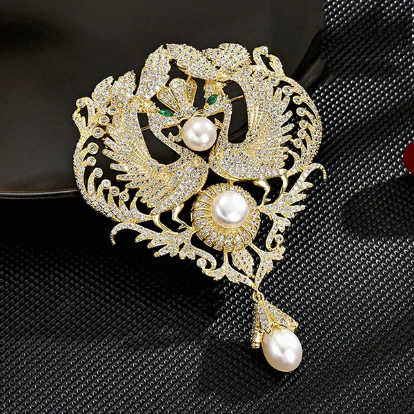 Cài Áo Nữ Meri Royal Phoenix BR819 Màu Vàng