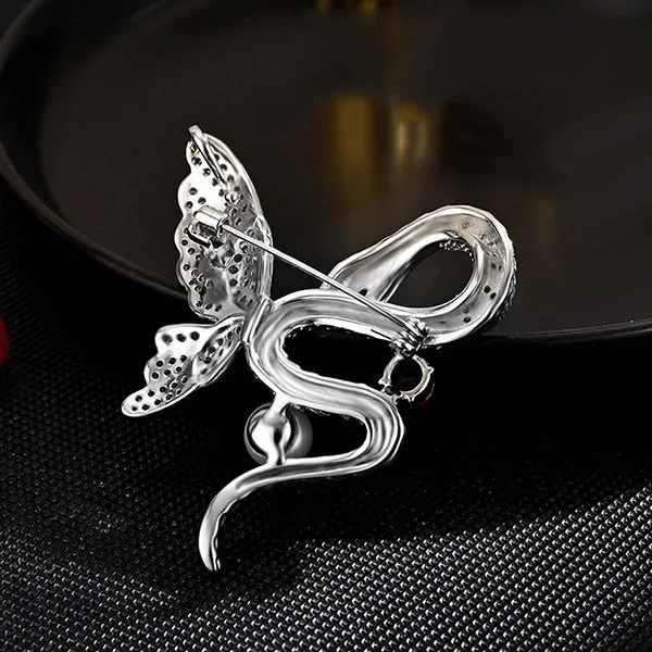 Cài Áo Nữ Meri Serpent Fly BR815 Màu Bạc