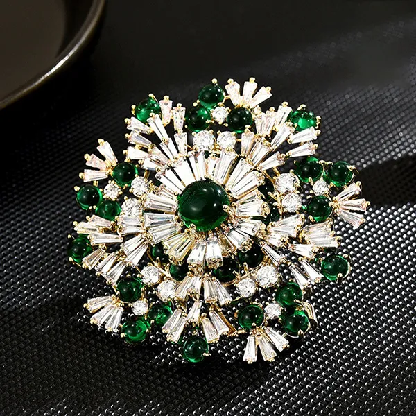 Cài Áo Nữ Meri Snowflake Sparkle BR804 Màu Trắng/Xanh Lá - Phụ kiện - Vua Hàng Hiệu