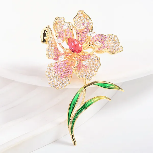 Cài Áo Nữ Meri Sparkling Petal BR836 Màu Vàng Hồng - Phụ kiện - Vua Hàng Hiệu