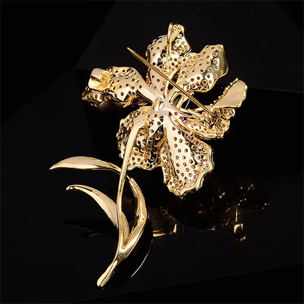 Cài Áo Nữ Meri Sparkling Petal BR836 Màu Vàng Hồng - Phụ kiện - Vua Hàng Hiệu