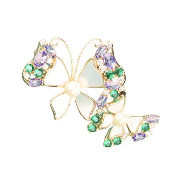 Cài Áo Nữ Meri Violet Butterfly BR844 Màu Xanh Tím