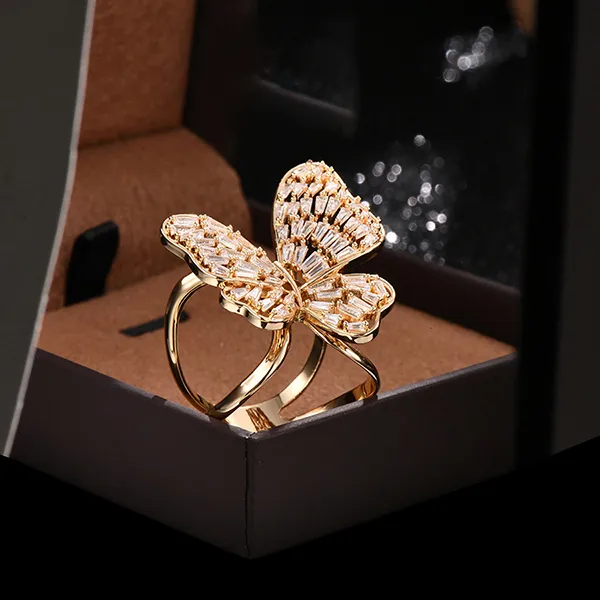 Cài Khăn Nữ Meri Dancing Butterfly BR814 Màu Vàng Trắng