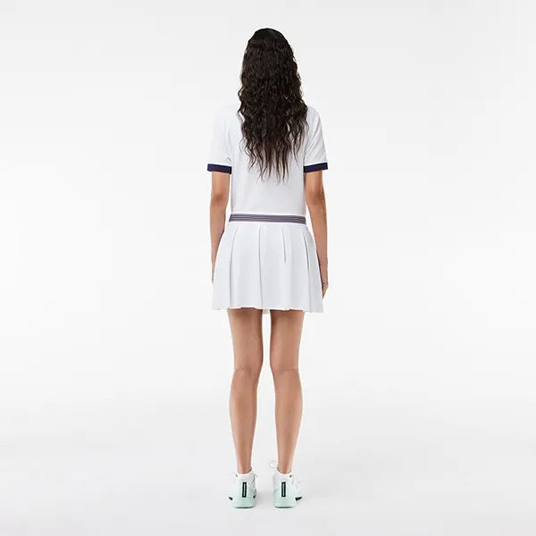 Chân Váy Xếp Ly Nữ Lacoste Women's Lined Piqué Tennis Skirt JF0990 51 001 Màu Trắng Size 38