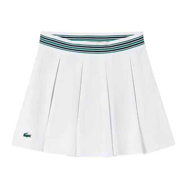 Chân Váy Xếp Ly Nữ Lacoste Women's Lined Piqué Tennis Skirt JF0990 51 3B7 Màu Trắng Size 34