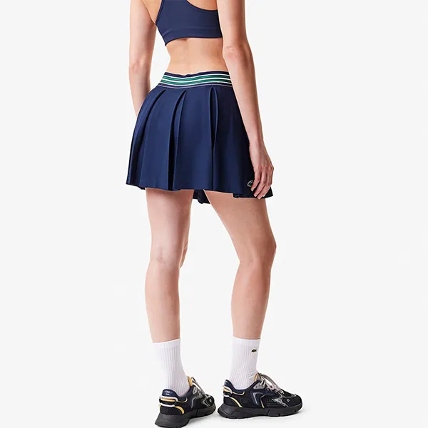 Chân Váy Xếp Ly Nữ Lacoste Women's Lined Piqué Tennis Skirt JF0990 51 423 Màu Xanh Navy Size 34
