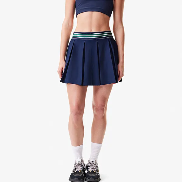 Chân Váy Xếp Ly Nữ Lacoste Women's Lined Piqué Tennis Skirt JF0990 51 423 Màu Xanh Navy Size 34