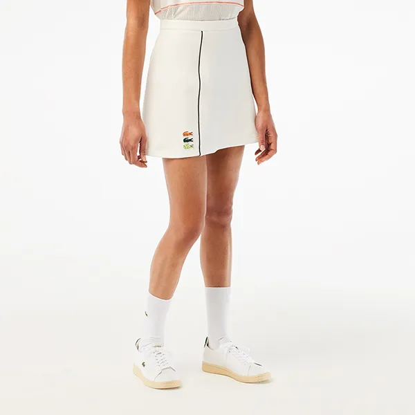 Chân Váy Nữ Lacoste Women's Made In France Organic Cotton Skirt JF5572-51 70V Màu Trắng Size 34