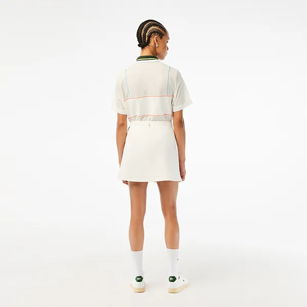 Chân Váy Nữ Lacoste Women's Made In France Organic Cotton Skirt JF5572-51 70V Màu Trắng Size 34