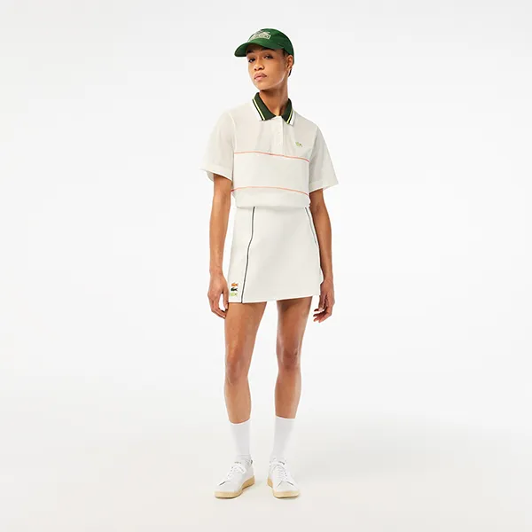 Chân Váy Nữ Lacoste Women's Made In France Organic Cotton Skirt JF5572-51 70V Màu Trắng Size 34