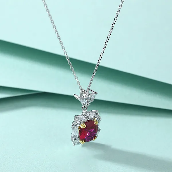 Dây Chuyền Nữ Kya Jewel Bling Queen SN126 Màu Bạc Phối Đỏ