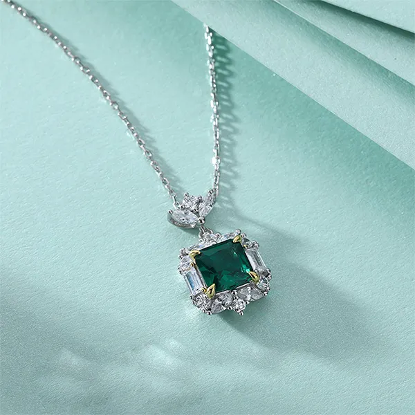 Dây Chuyền Nữ Kya Jewel Classic Glitzy SN127 Màu Bạc Phối Xanh