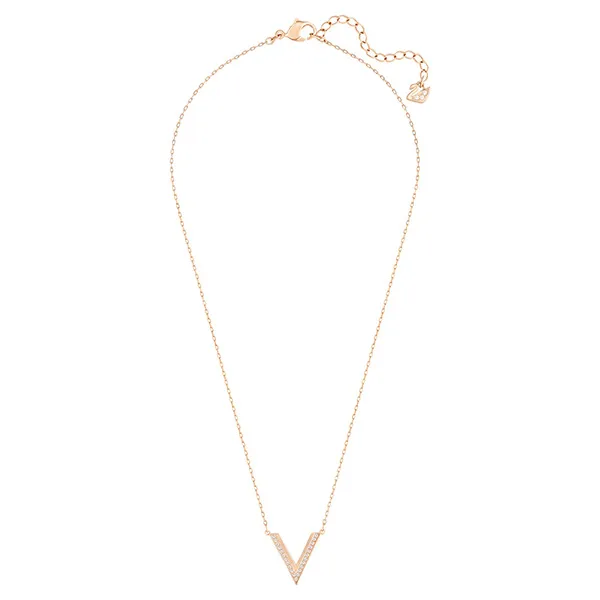 Dây Chuyền Nữ Swarovski Delta Necklace White, Rose Gold-Tone Plated 5528910 Màu Vàng Hồng C_SM