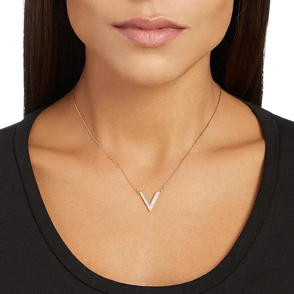 Dây Chuyền Nữ Swarovski Delta Necklace White, Rose Gold-Tone Plated 5528910 Màu Vàng Hồng C_SM
