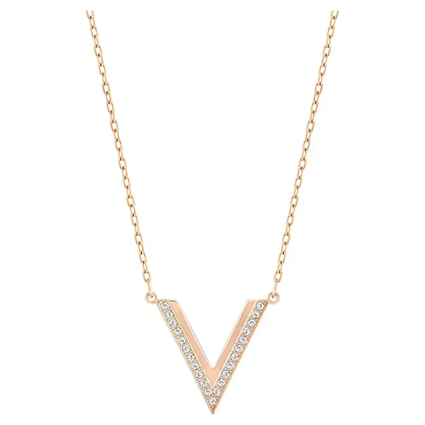 Dây Chuyền Nữ Swarovski Delta Necklace White, Rose Gold-Tone Plated 5528910 Màu Vàng Hồng C_SM