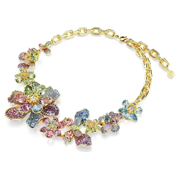 Dây Chuyền Nữ Swarovski Idyllia Necklace Mixed Cuts, Pavé, Flower, Multicolored, Gold-Tone Plated 5717157 Phối Màu - Trang sức - Vua Hàng Hiệu