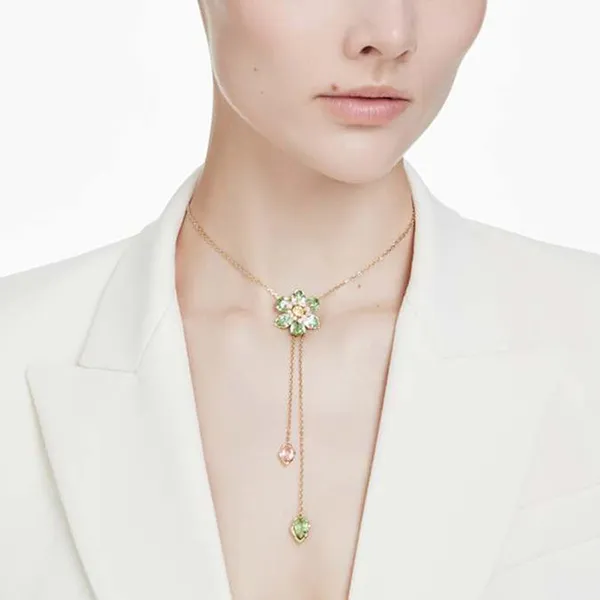 Dây Chuyền Nữ Swarovski Idyllia Y Pendantmixed Cuts, Flower, Multicolored, Gold-Tone Plated 5717158 Phối Màu - Trang sức - Vua Hàng Hiệu