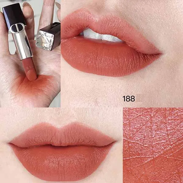 Set Son Dior Rouge Dior Lipstick Velvet Finish Màu 999 Đỏ Tươi + 720 Hồng Khô + 217 Hồng San Hô + 228 Đỏ Nâu + 188 Cam Đất ( 5 x 1.5g)