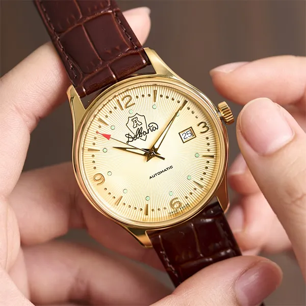 Đồng Hồ Nam Delbana Della Balda 40mm Watch 42601.722.6.014 Màu Nâu Phối Vàng