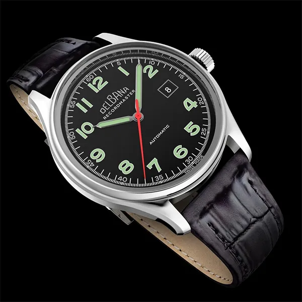 Đồng Hồ Nam Delbana Recordmaster II 40mm Watch 41602.722.6.032 Màu Đen Phối Bạc