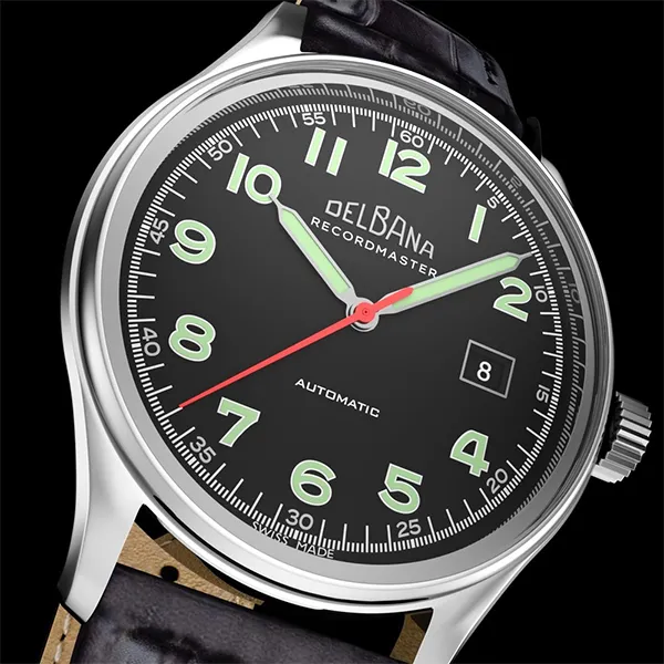 Đồng Hồ Nam Delbana Recordmaster II 40mm Watch 41602.722.6.032 Màu Đen Phối Bạc