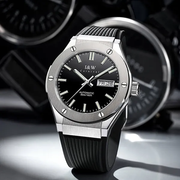 Đồng Hồ Nam I&W Carnival 42mm IW55851GT-DS (IW55851G4) Automatic Màu Bạc Đen