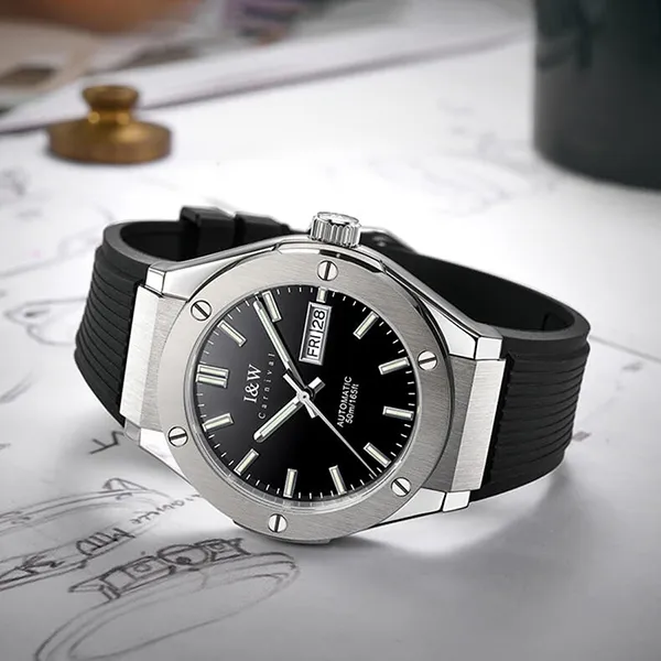 Đồng Hồ Nam I&W Carnival 42mm IW55851GT-DS (IW55851G4) Automatic Màu Bạc Đen