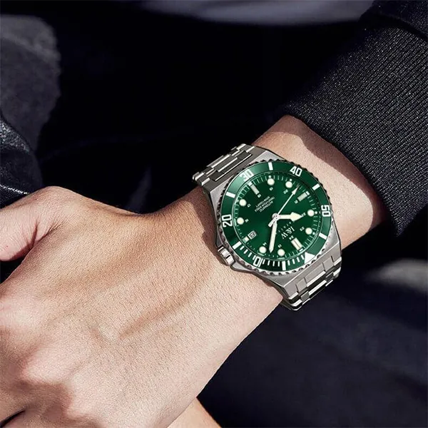 Đồng Hồ Nam I&W Carnival Automatic IW726G-DT (IW726G3) Màu Bạc Xanh Lá