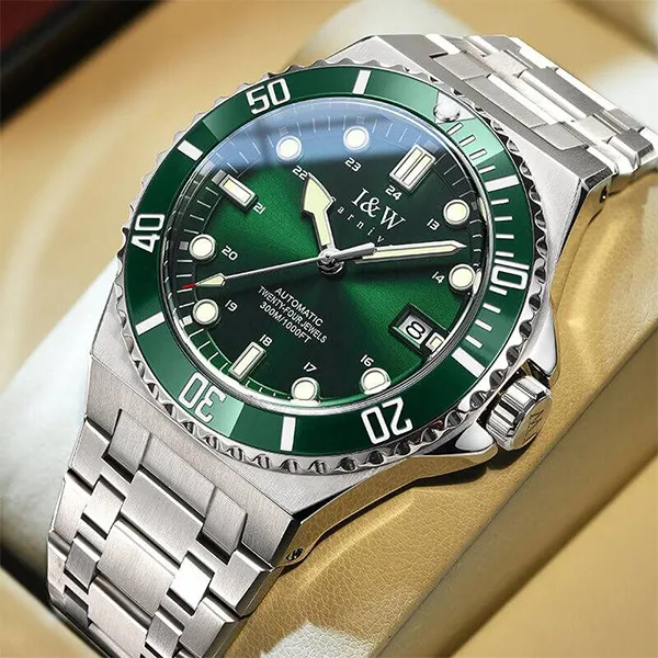 Đồng Hồ Nam I&W Carnival Automatic IW726G-DT (IW726G3) Màu Bạc Xanh Lá