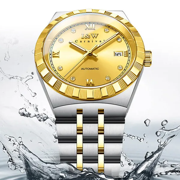 Đồng Hồ Nam I&W Carnival Automatic Watch IW720G-DT (IW720G2) Màu Bạc/Vàng Gold