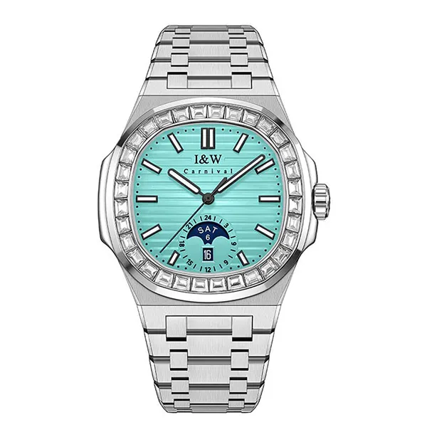 Đồng Hồ Nam I&W Carnival Automatic Watch IW735G-DT (IW735G10) Màu Bạc/Xanh Ngọc - Đồng hồ - Vua Hàng Hiệu