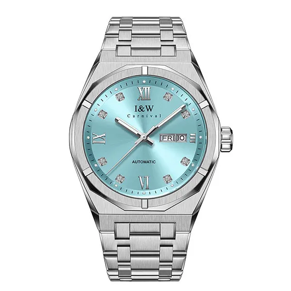 Đồng Hồ Nam I&W Carnival Automatic Watch IW751G-DT (IW751G13) Màu Bạc/Xanh Ngọc