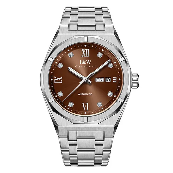 Đồng Hồ Nam I&W Carnival Automatic Watch IW751G-DT (IW751G15) Màu Bạc/Nâu