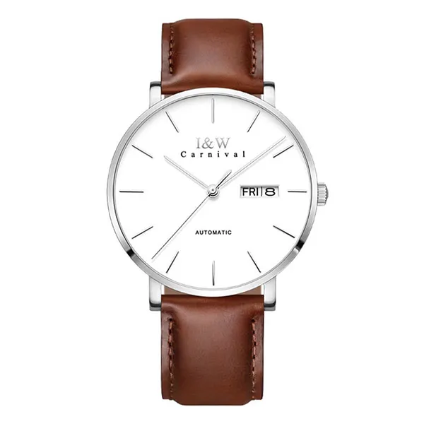 Đồng Hồ Nam I&W Carnival Automatic Watch IW8828G-DD (IW8828G21) Màu Nâu Trắng