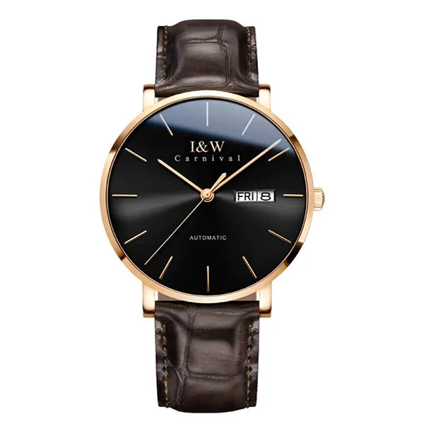 Đồng Hồ Nam I&W Carnival Automatic Watch IW8828G-DD (IW8828G5) Màu Nâu Đen
