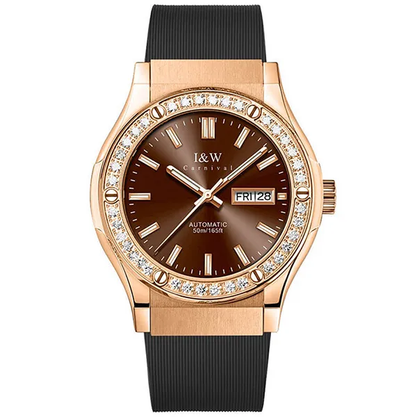 Đồng Hồ Nam I&W Carnival IW55851G-DS – Automatic (IW55851G30) Màu Nâu-Vàng Hồng