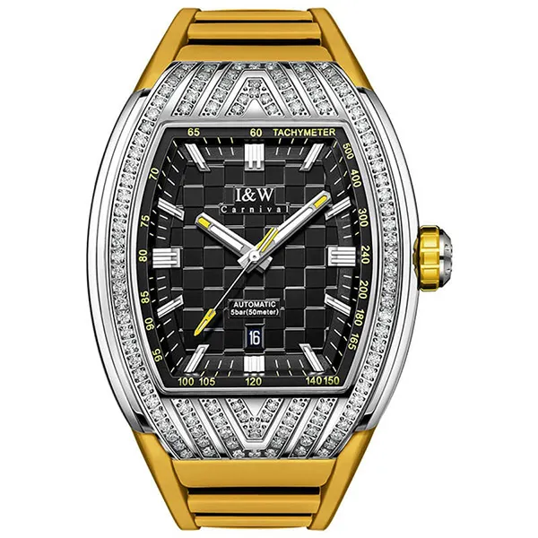 Đồng Hồ Nam I&W Carnival IW727G-DS – Automatic (IW727G2) Màu Đen Vàng