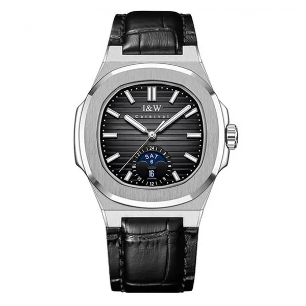 Đồng Hồ Nam I&W Carnival IW735GT-DD – Automatic (IW735GT10) Màu Bạc Đen